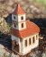 Keramický svícen – kostelík s věžičkou